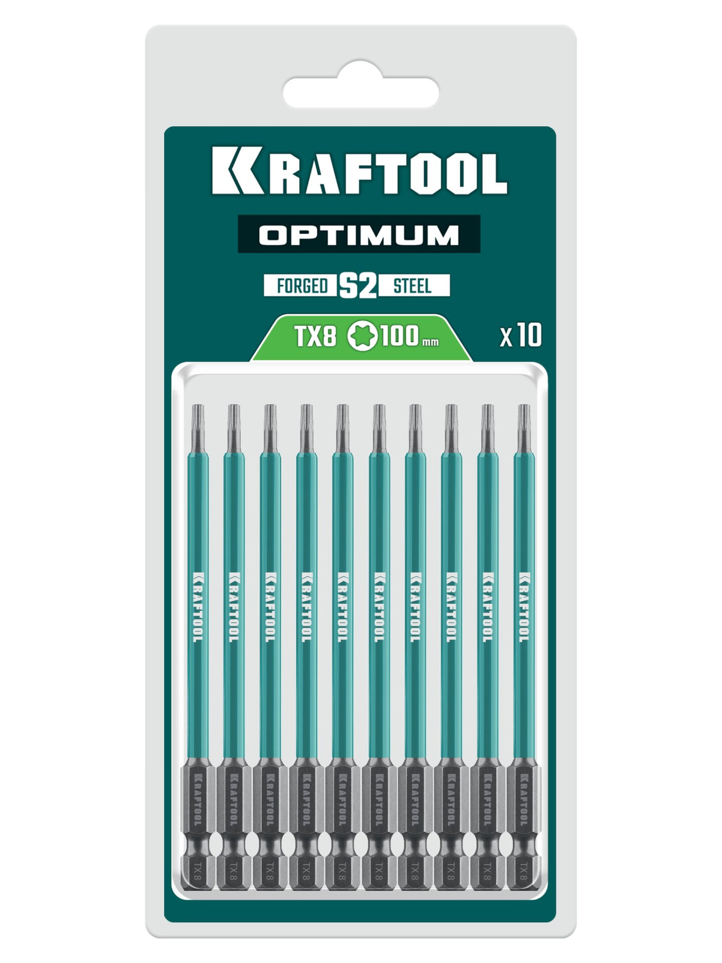 KRAFTOOL OPTIMUM TX 8, 100 мм, 10 шт, биты (26126-8-100-S10)