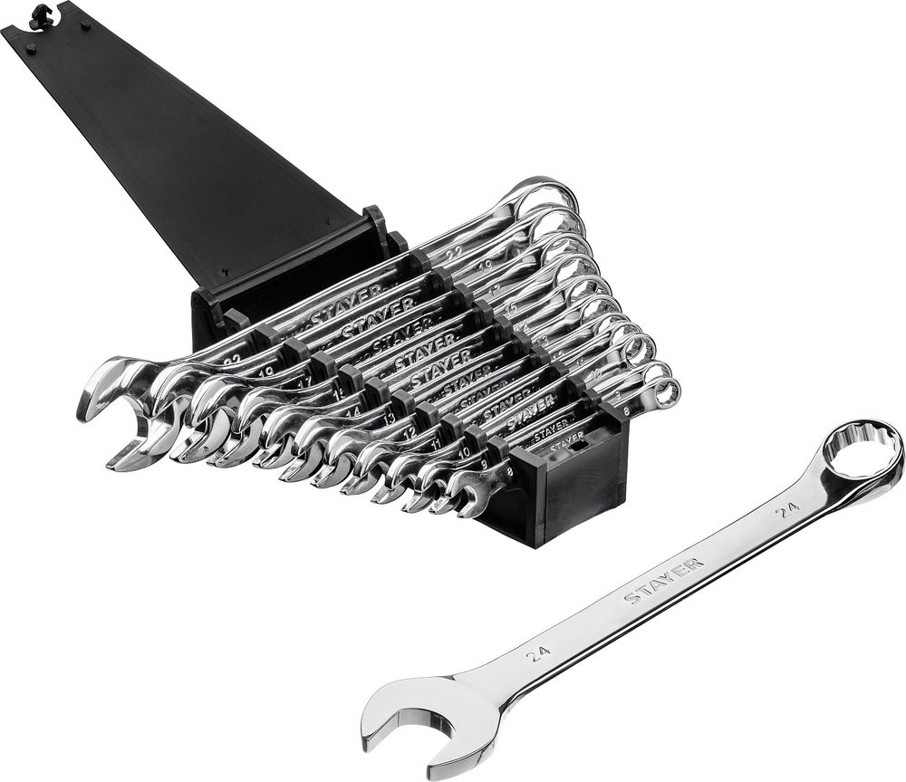 Набор ключей комбинированных HERCULES, 12 шт, 8 - 24 мм STAYER Professional 27085-H12_z01