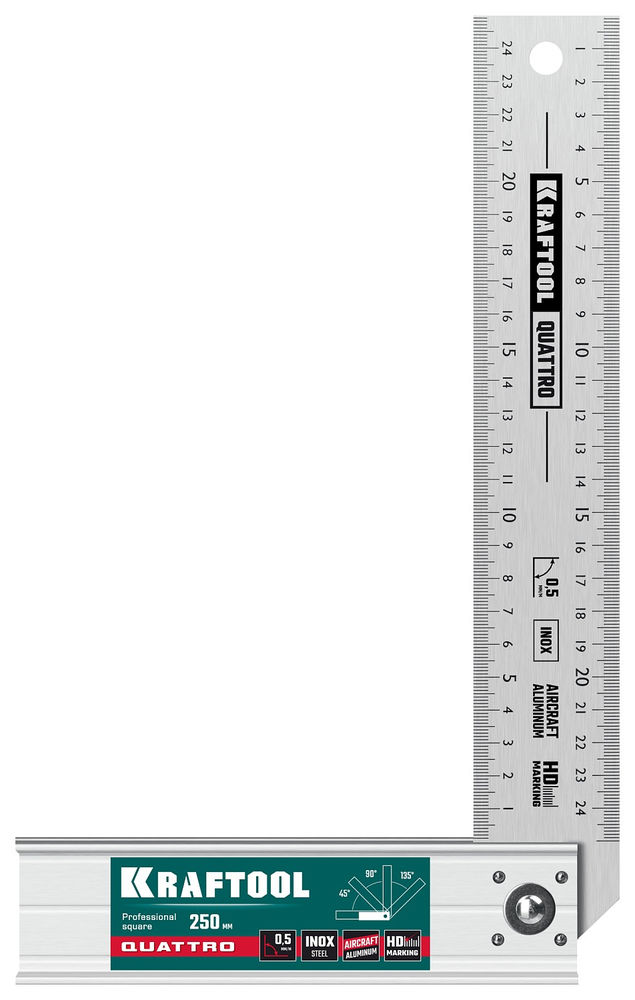 Складной столярный угольник QUATTRO, 250 мм, 4 положения KRAFTOOL 3444