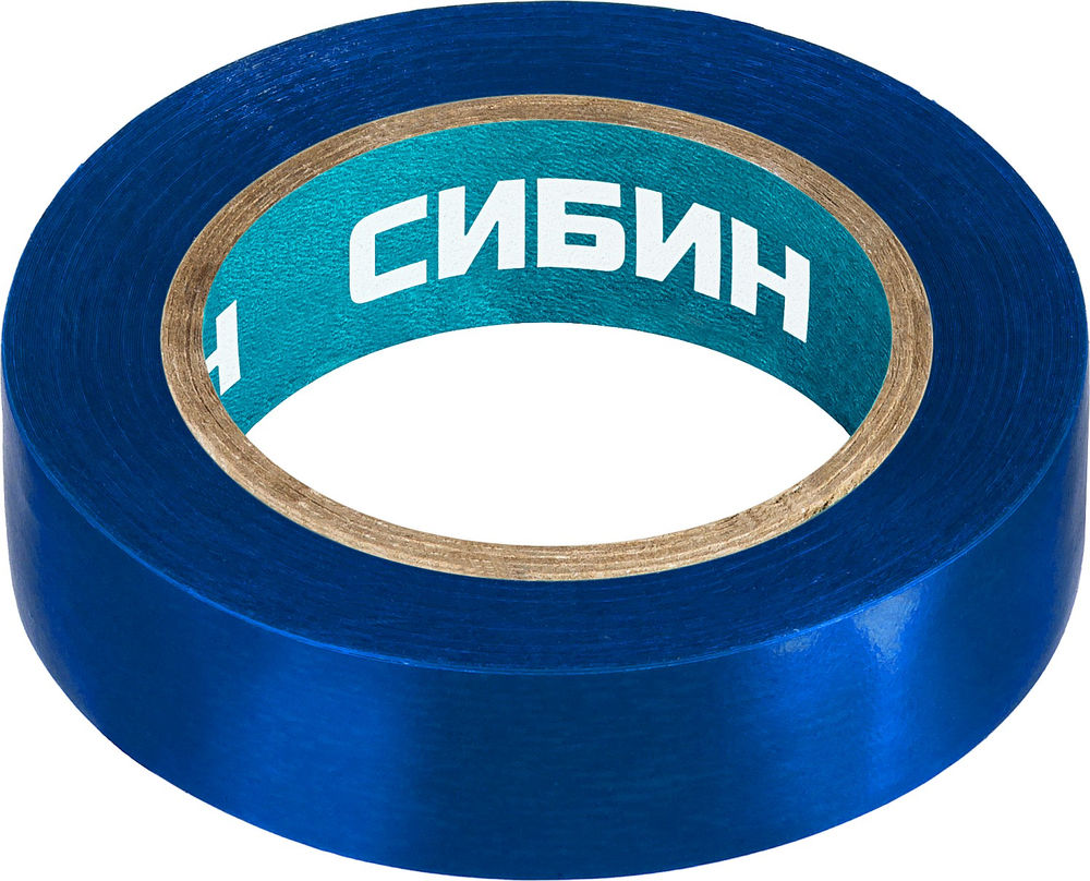 Изолента ПВХ 15 мм х 10 м, 5 000 В, синяя СИБИН 1235-7