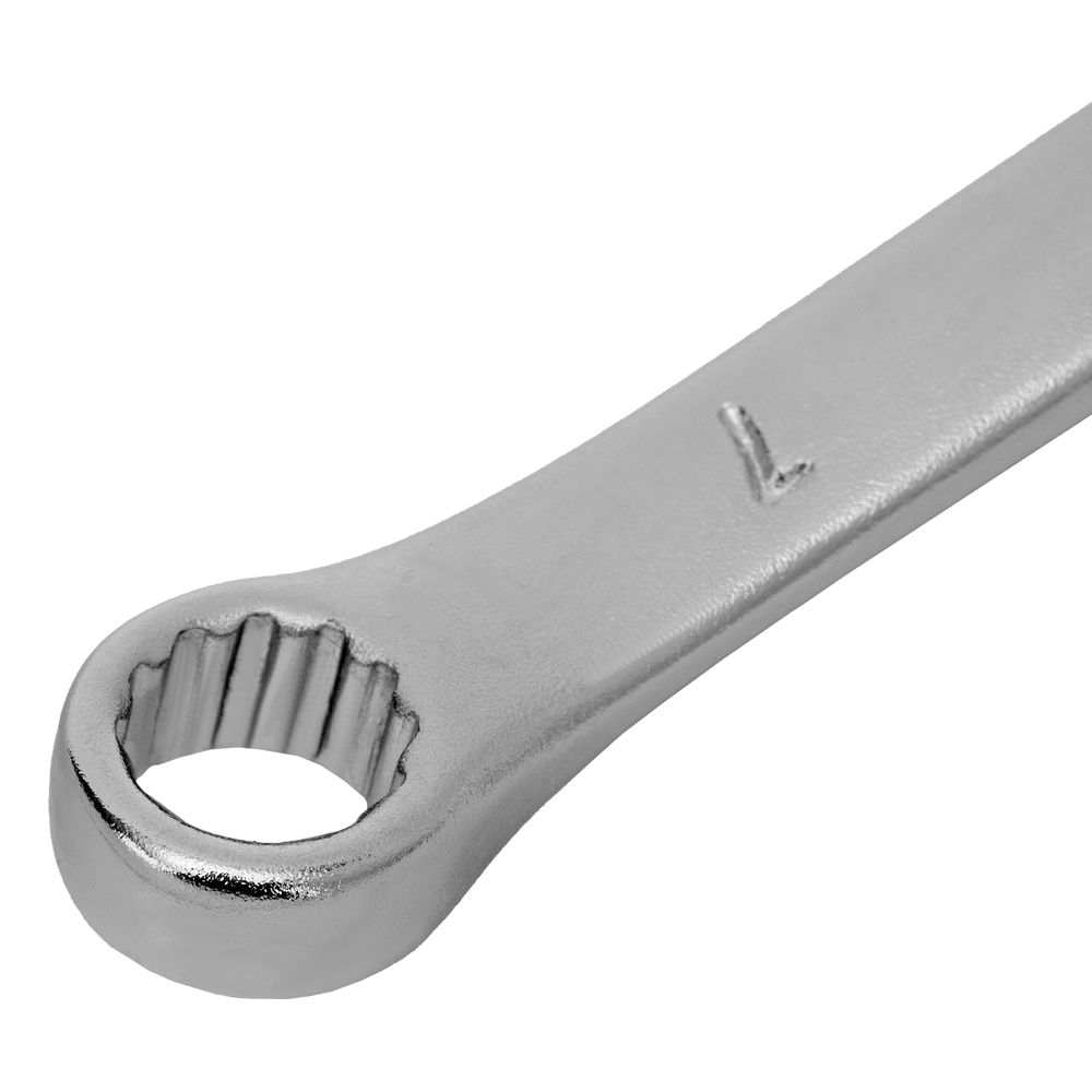 Ключ комбинированный, 7 мм, CrV, матовый хром Stels