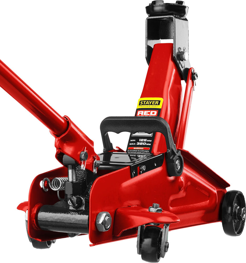 Домкрат подкатной в кейсе 2 т, 125 - 320 мм для легковых а/м R-22 RED FORCE Professional STAYER 43152-2-K