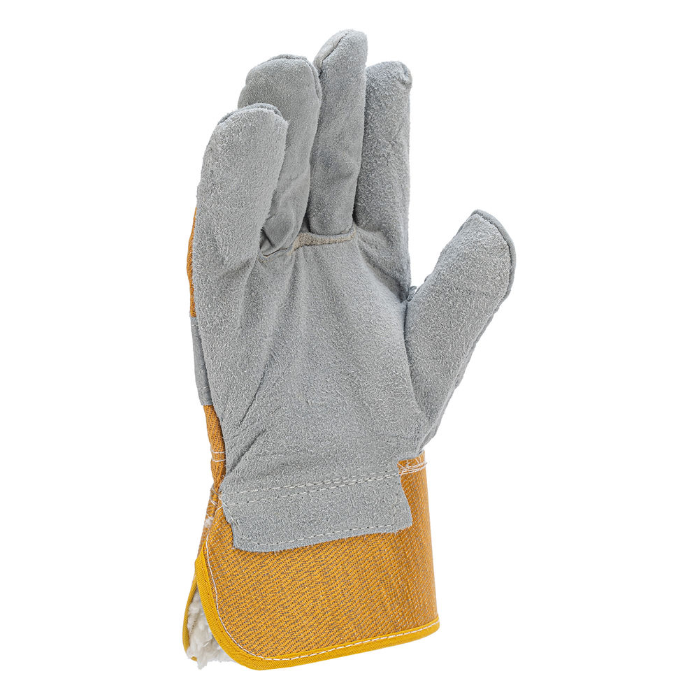Перчатки спилковые комбинированные, усиленные, утолщенные, размер XL, Сибртех (679032)