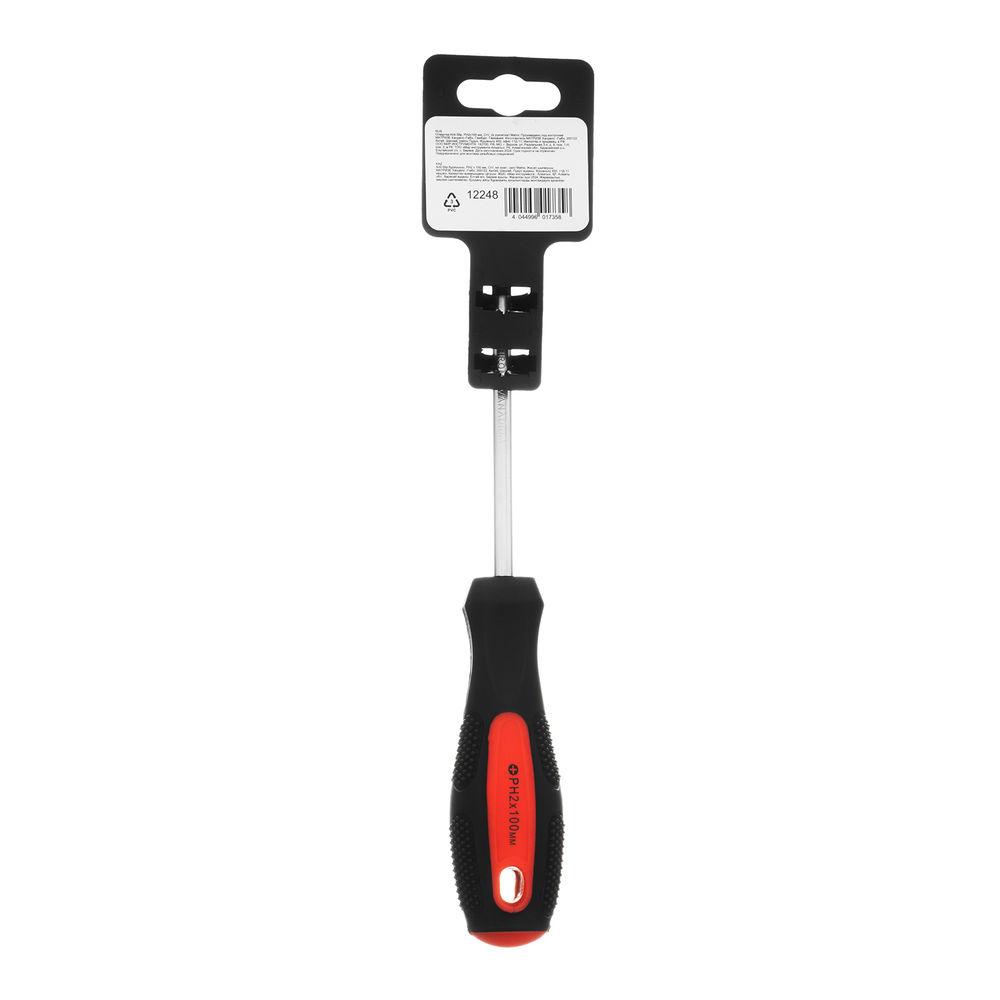 Отвертка Anti-Slip, PH2 х 100 мм, CrV, двухкомпонентная рукоятка Matrix