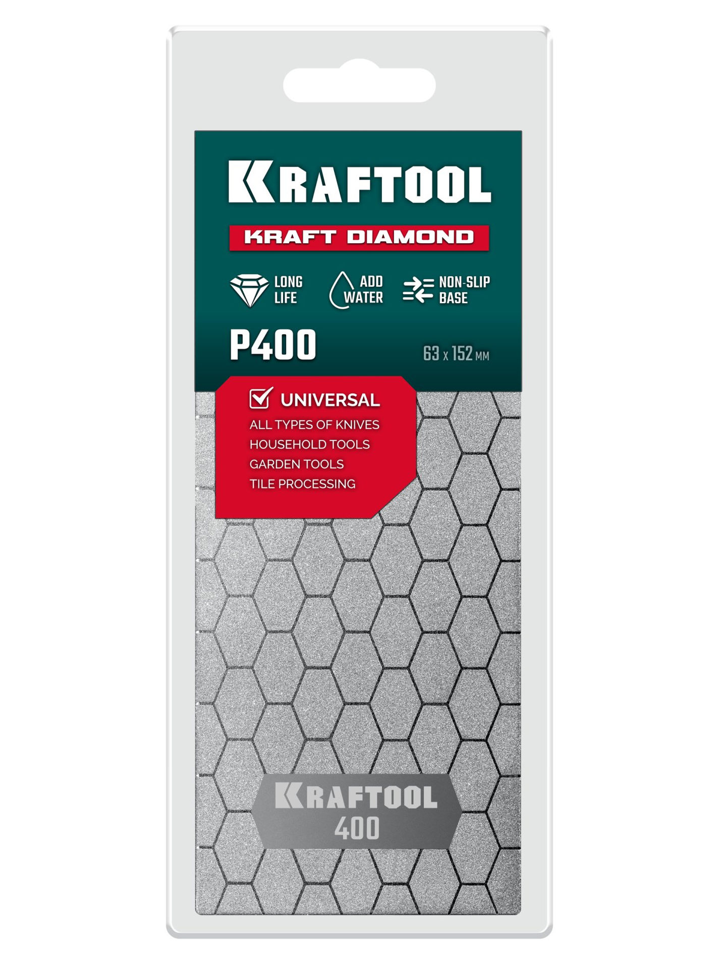 Пластина алмазная заточная 63?152 мм Р400 DIAMOND KRAFTOOL 35710-400