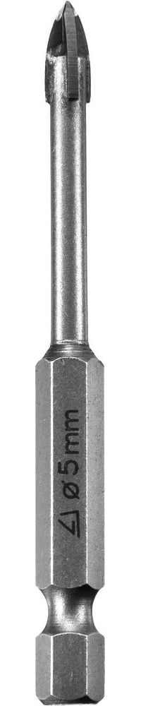 Сверло по стеклу и кафелю 5 мм, 4х кромка, HEX 1/4 STAYER 2985-05_z01