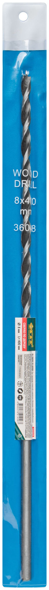 Сверло по дереву удлиненное 8х400 мм (36048)