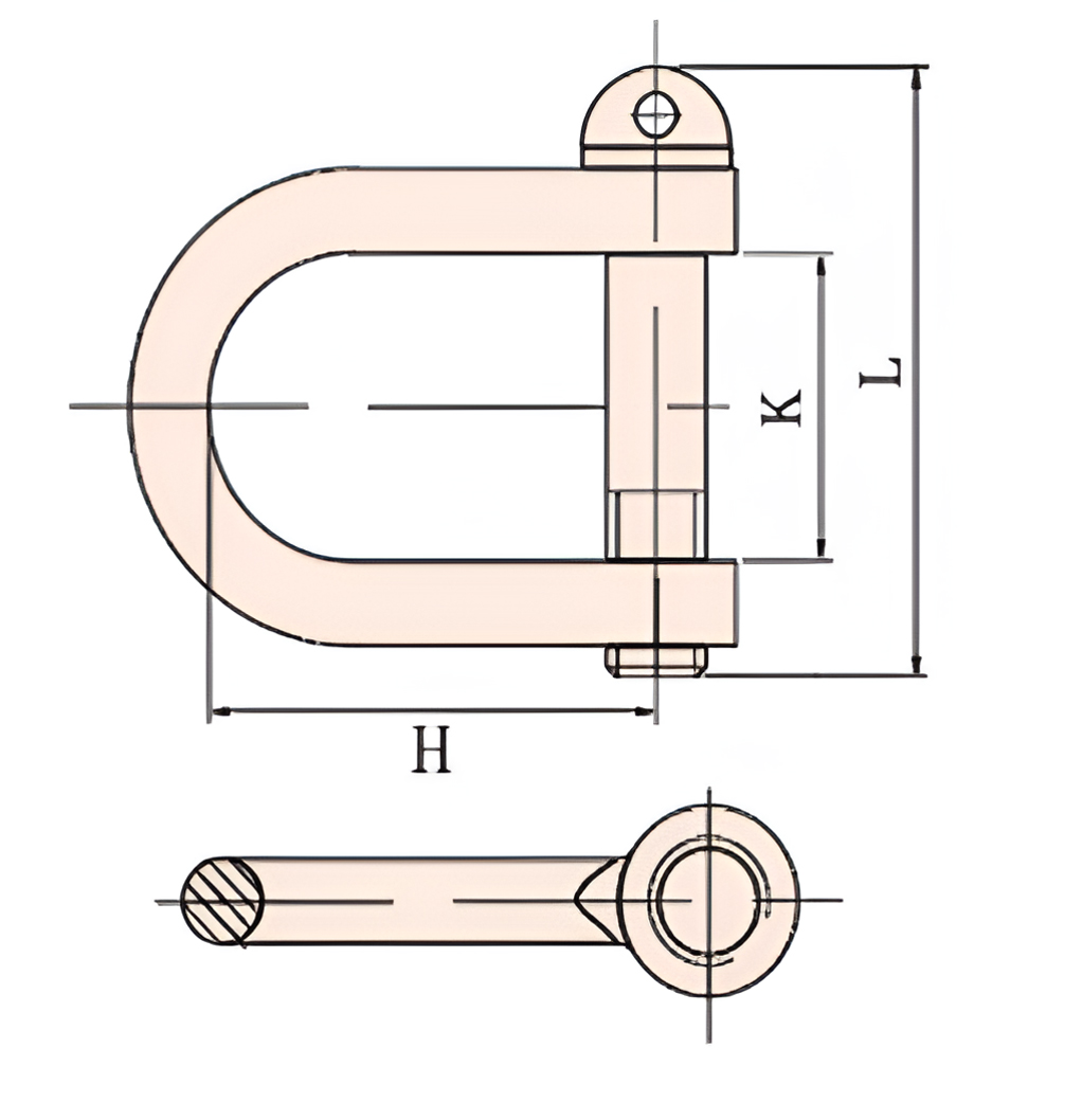 Скоба такелажная 1/2 30*60*40, искробезопасный сплав BeCu 292-1002, HORTZ