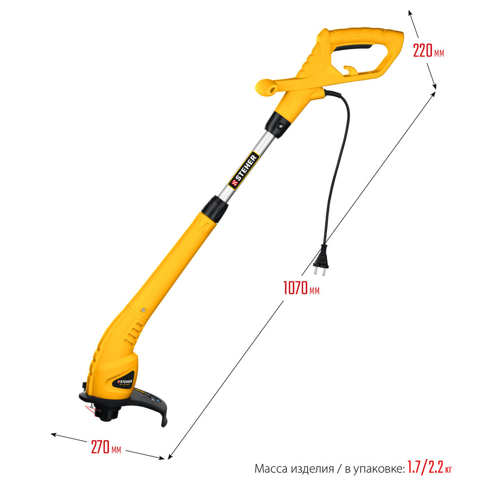 Триммер сетевой 400 Вт, ш/с 25 см STEHER TEL-25-410