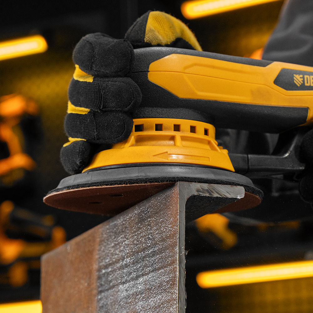 Машина шлифовальная орбитальная бесщет OS-150-BL, 350 Вт, 4000-10000 об/мин Denzel (27606)