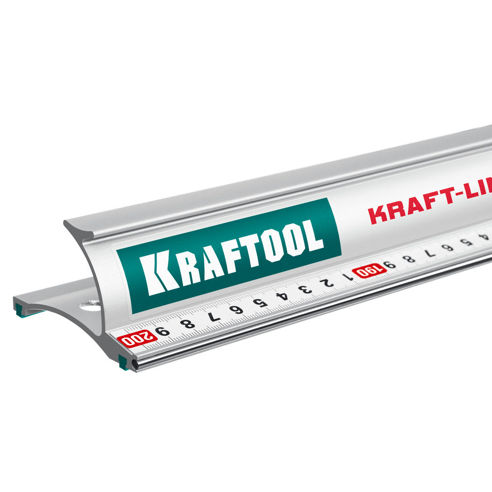 Линейка усиленная алюминиевая 2.0 м со стальной направляющей KRAFT-LINE KRAFTOOL 34275-200