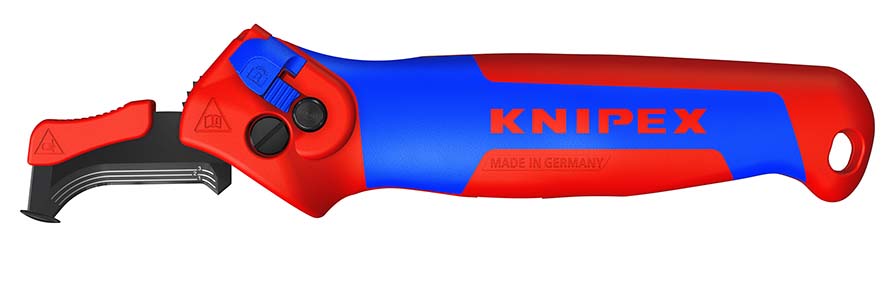 Нож для кабеля с пяткой, с трещоткой, 146 мм, 2К ручка (KN-1650145SB)