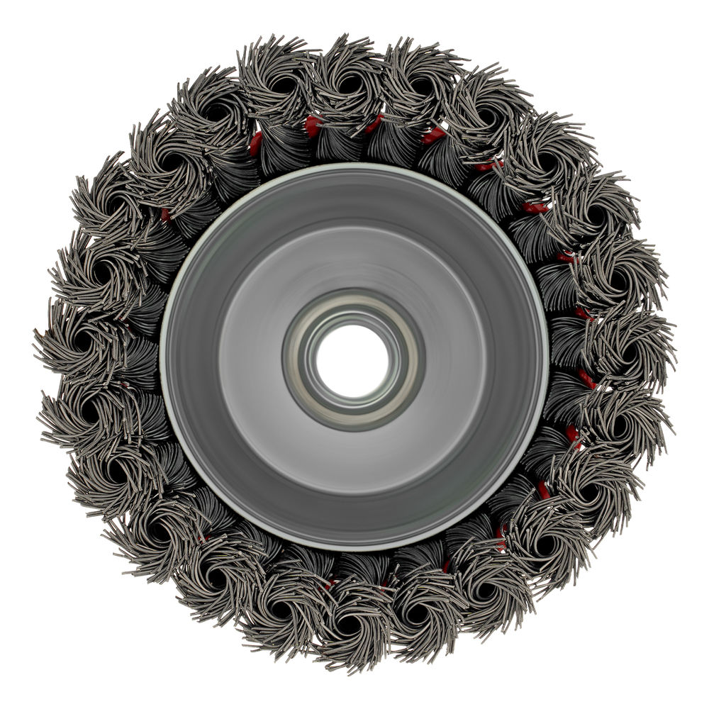 Щетка для УШМ, 100 мм, М14, чашка, крученая проволока 0.5 мм Matrix (74628)