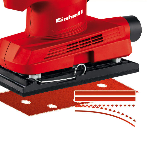 Шлифмашина вибрационная Einhell TC-OS 1520, 150Вт,23тыс/мин,2мм,подошва 187х90 мм,липучка/зажим (4460640)