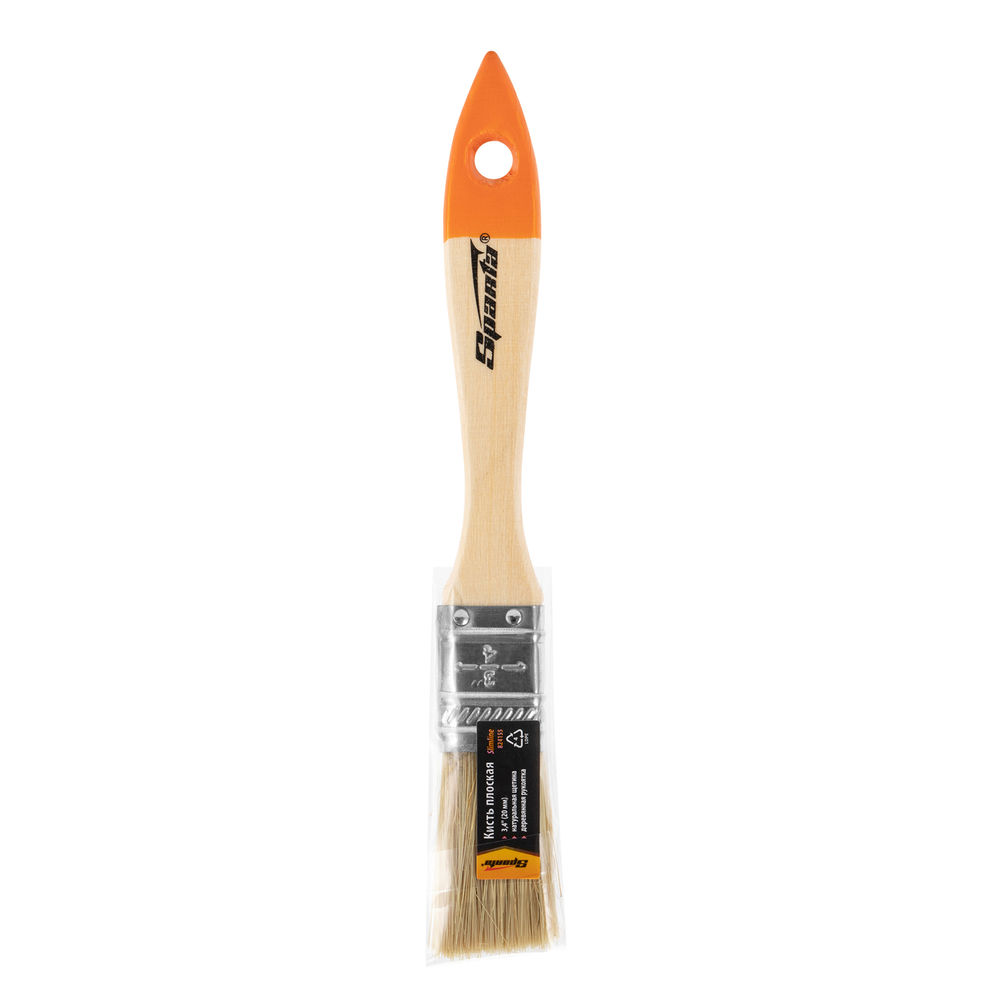 Кисть плоская Slimline 3/4 (20 мм) натуральная щетина, деревянная ручка Sparta (824155)