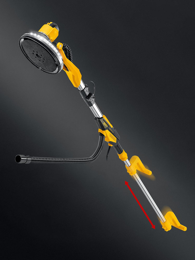 Машина шлифовальная для стен (жираф) бесщеточная d225 мм, 500 Вт, подсветка, кейс STEHER DWB-500