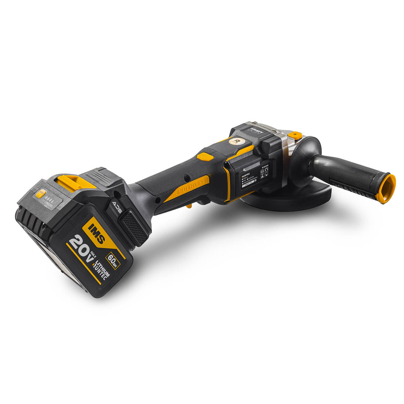 RUNTEC RT-AG1600 Шлифмашина угловая аккумуляторная RUNTEC PRO 125 мм, 20В, 2*6Ач, 1600Вт (RT-AG1600)