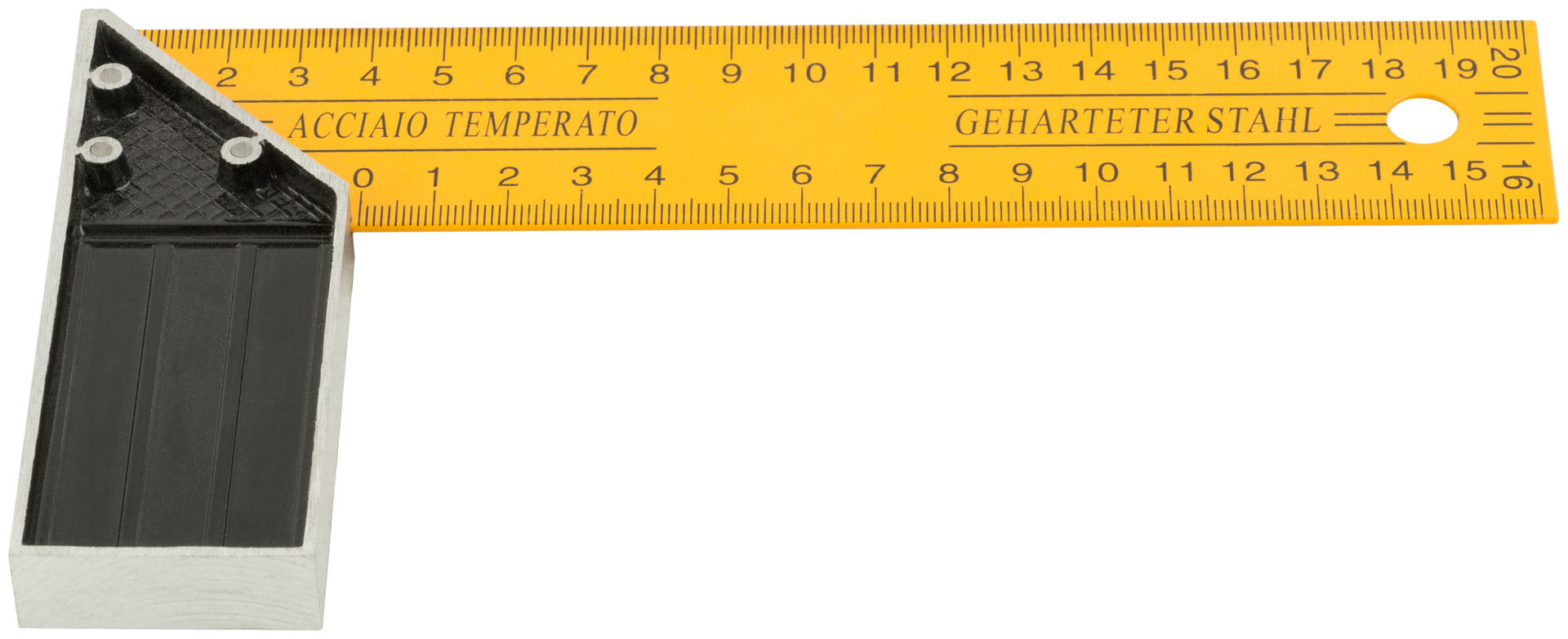 Угольник столярный желтый усиленный 200 мм (19420)