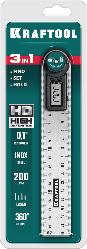 Транспортир-угломер электронный 200 мм DPM-20 KRAFTOOL 34682