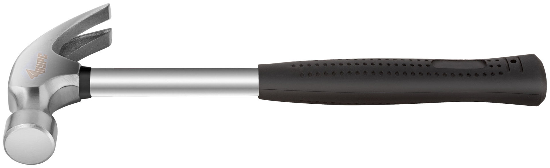 Молоток-гвоздодер, металлическая ручка, резиновая рукоятка 29 мм, 450 гр. (44613)