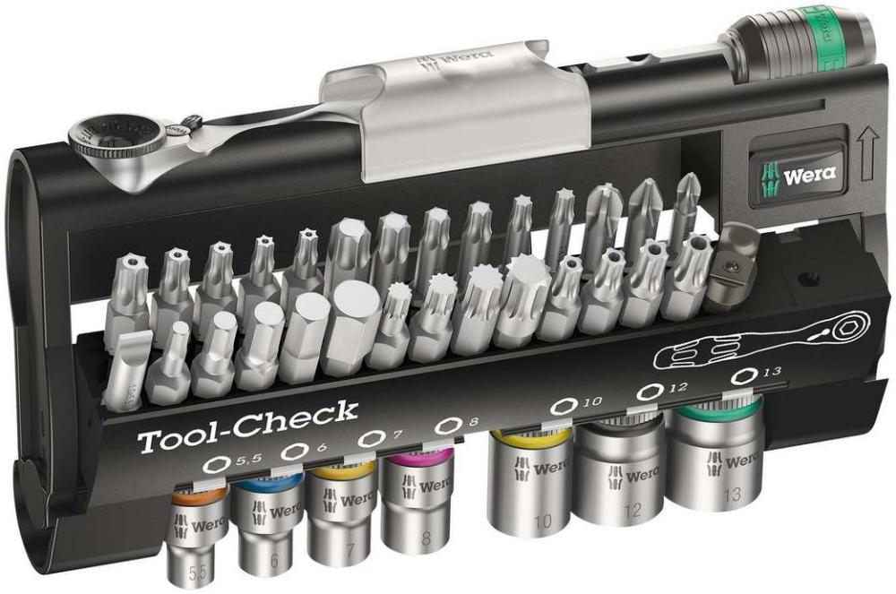 Набор бит и головок с трещоткой 38 пр. Tool-Check Automotive 1 WE-200995