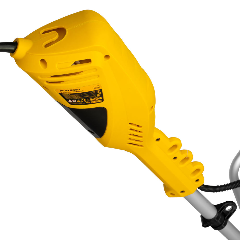 Триммер электрический TE-1400, 1400 Вт, 420 мм, катушка + диск, разборная штанга Denzel (96612)