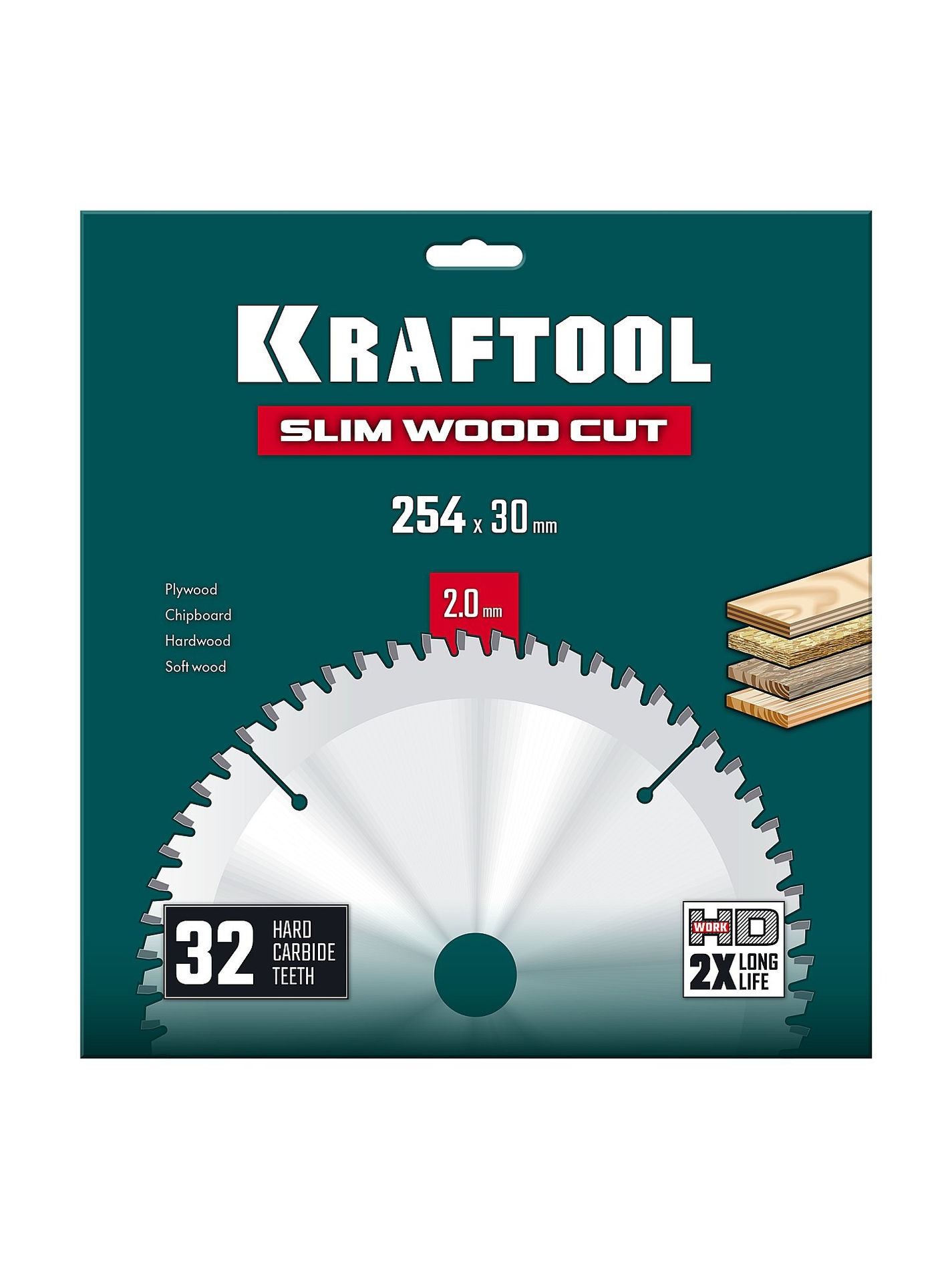 Диск пильный по дереву Slim wood cut, 254 х 30 x 2.0 мм, 32Т KRAFTOOL 36955-254-30-32