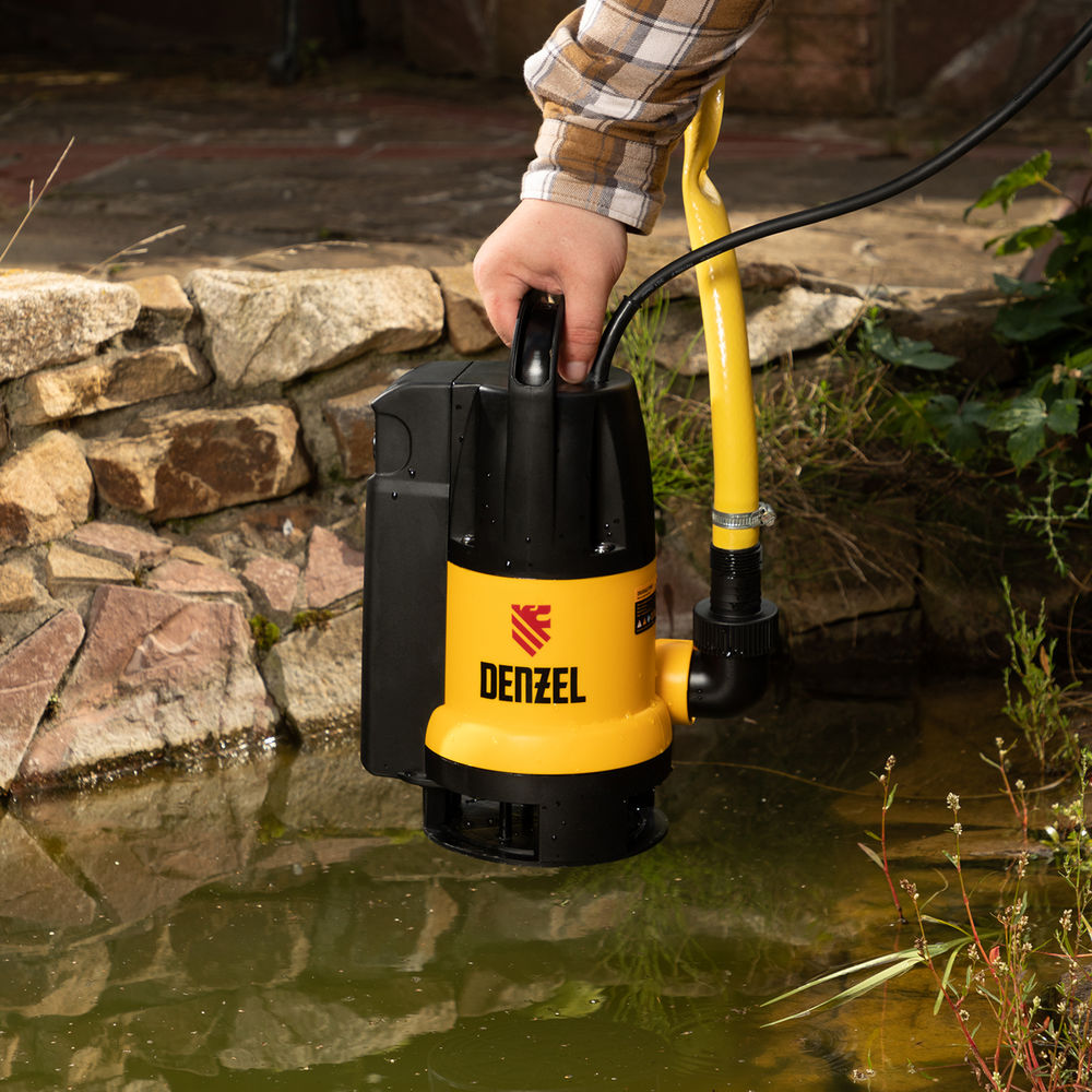 Дренажный насос DP800A, 800 Вт, подъем 5 м, 13000 л/ч Denzel (97219)
