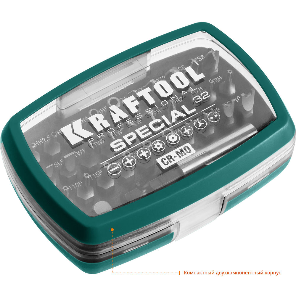 Набор специальных бит Special-32, с адаптером, 32 шт KRAFTOOL 2610-H32