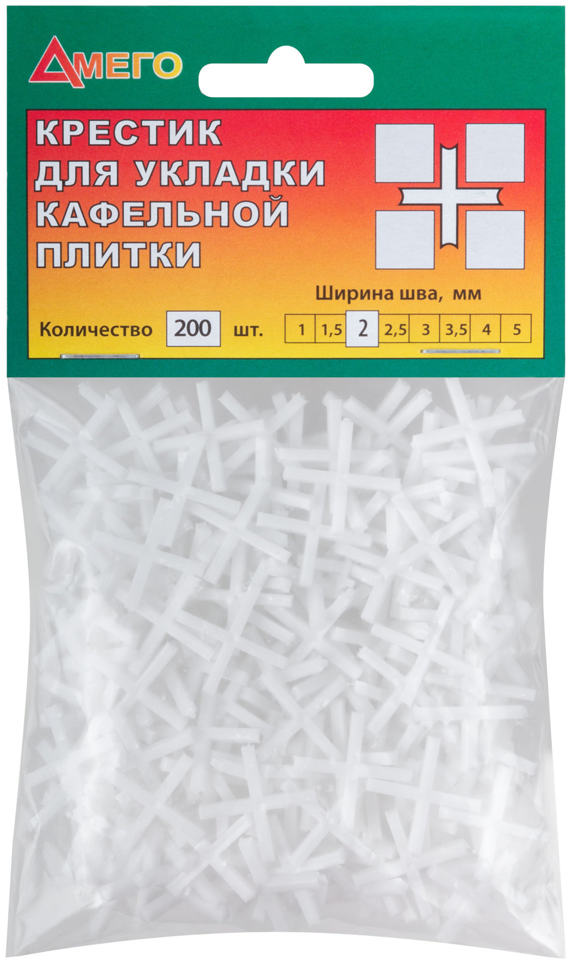 Крестики для кафеля 2,0 мм, 200 шт. (16743)
