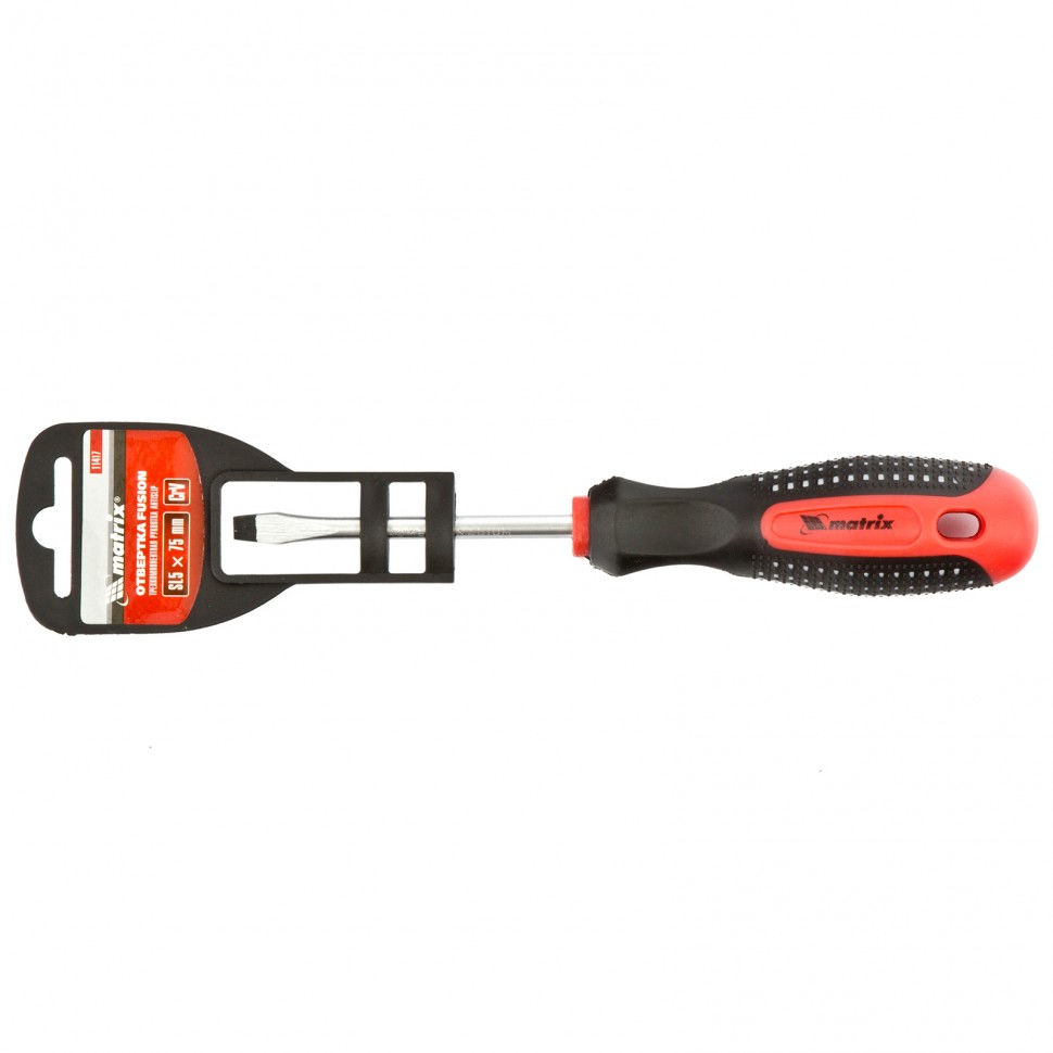 Отвертка Fusion, SL5 х 75 мм, CrV, трехкомпонентная рукоятка Anti slip Matrix