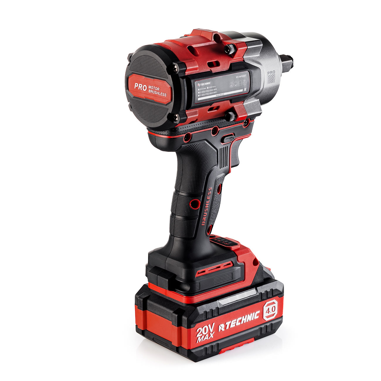 RUNTEC RT-IW1000T Гайковерт ударный аккумуляторный RUNTEC TECHNIC 1/2, 20В, 2*4Ач, 1000Нм (RT-IW1000T)