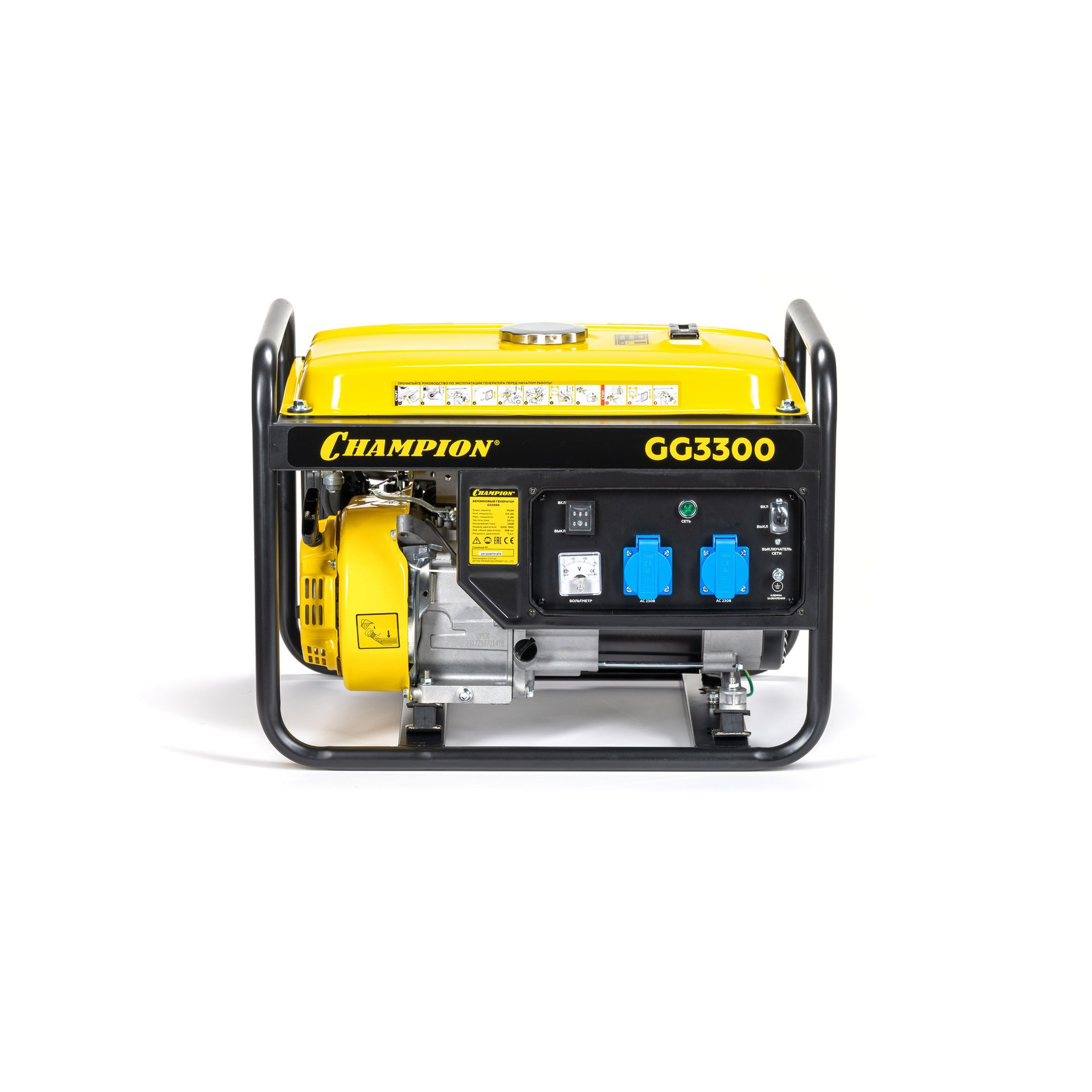 Генератор CHAMPION GG3300 (2,6/3кВт 7лс 15л 41,5кг) (GG3300)