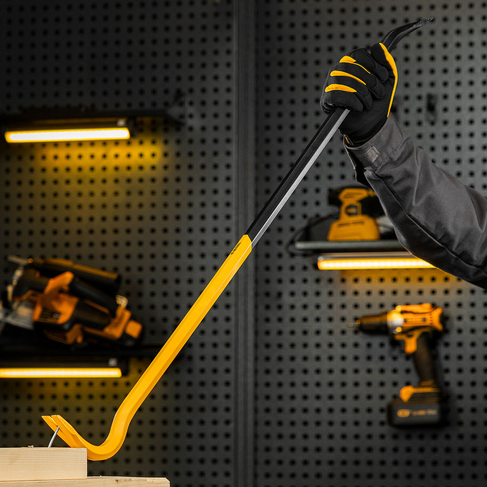 Лом-гвоздодер, 900 мм, шестигранный 19 мм, окрашенный, сталь 65 Denzel