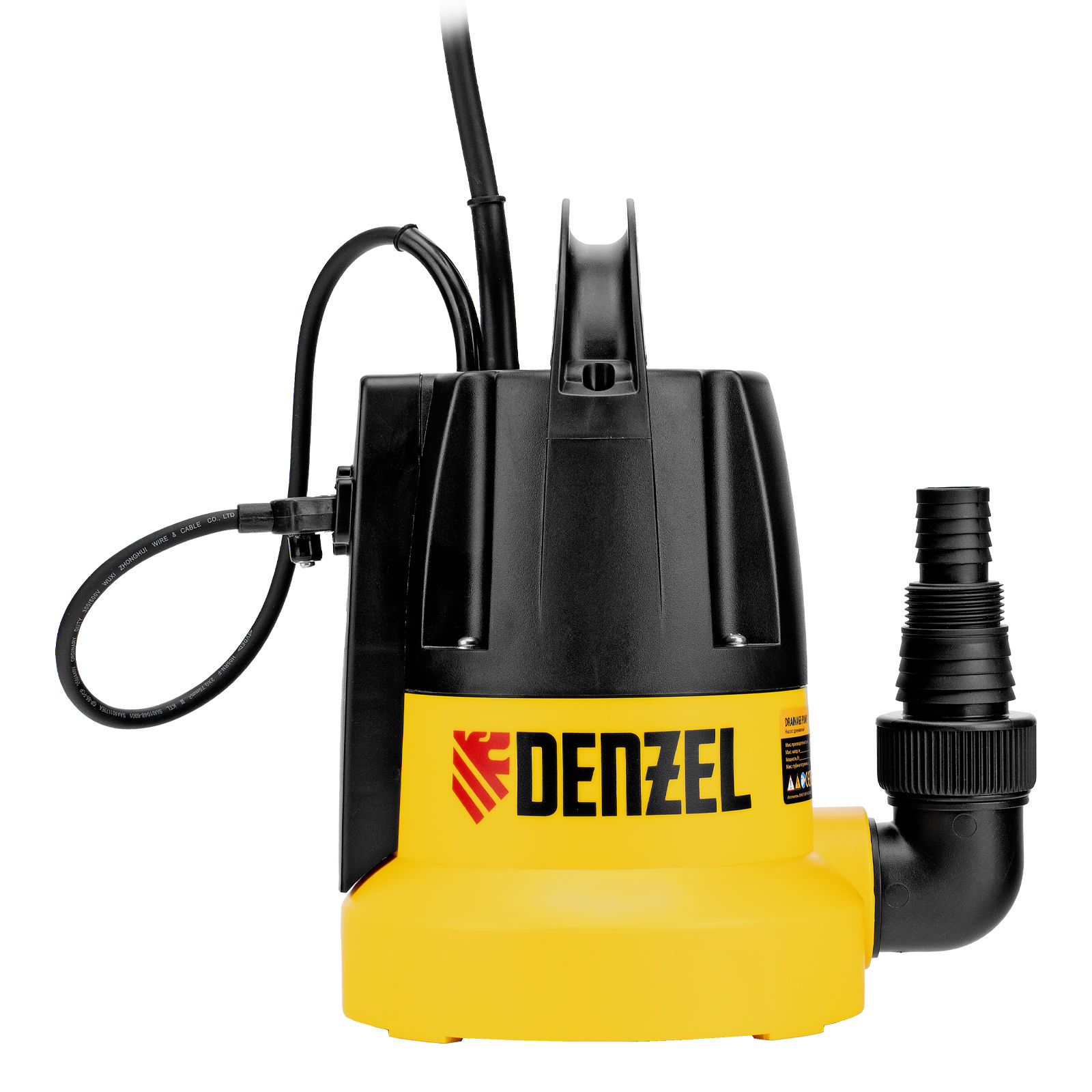 Дренажный насос DP500E, 500 Вт, подъем 7 м, 7000 л/ч Denzel (97218)