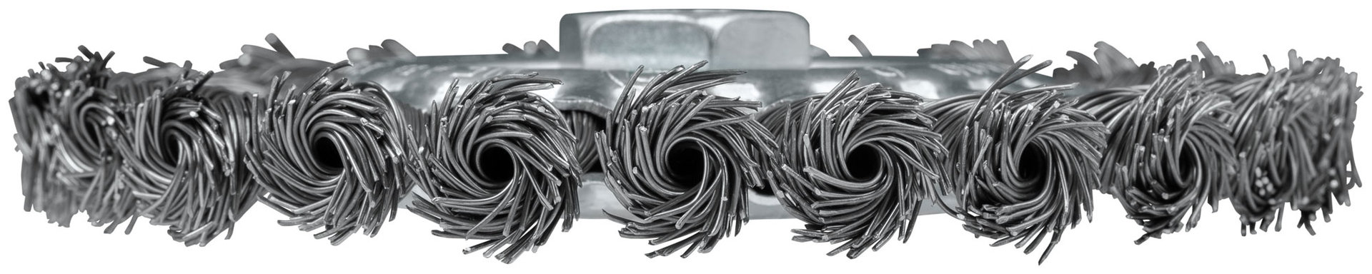 Корщетка-колесо, гайка М14, стальная витая проволока 125 мм (39123)