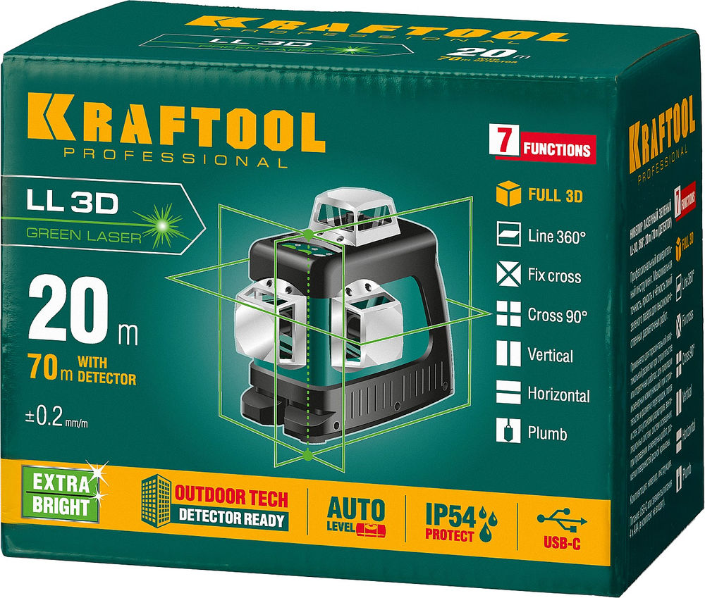 Лазерный нивелир LL 3D KRAFTOOL 34641