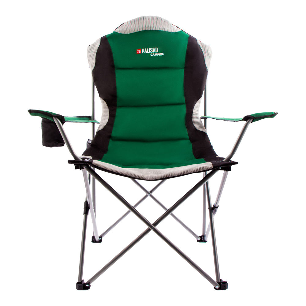 Кресло складное с подлокотниками и подстаканником, 60 х 60 х 110/92 см, Camping Palisad (69592)