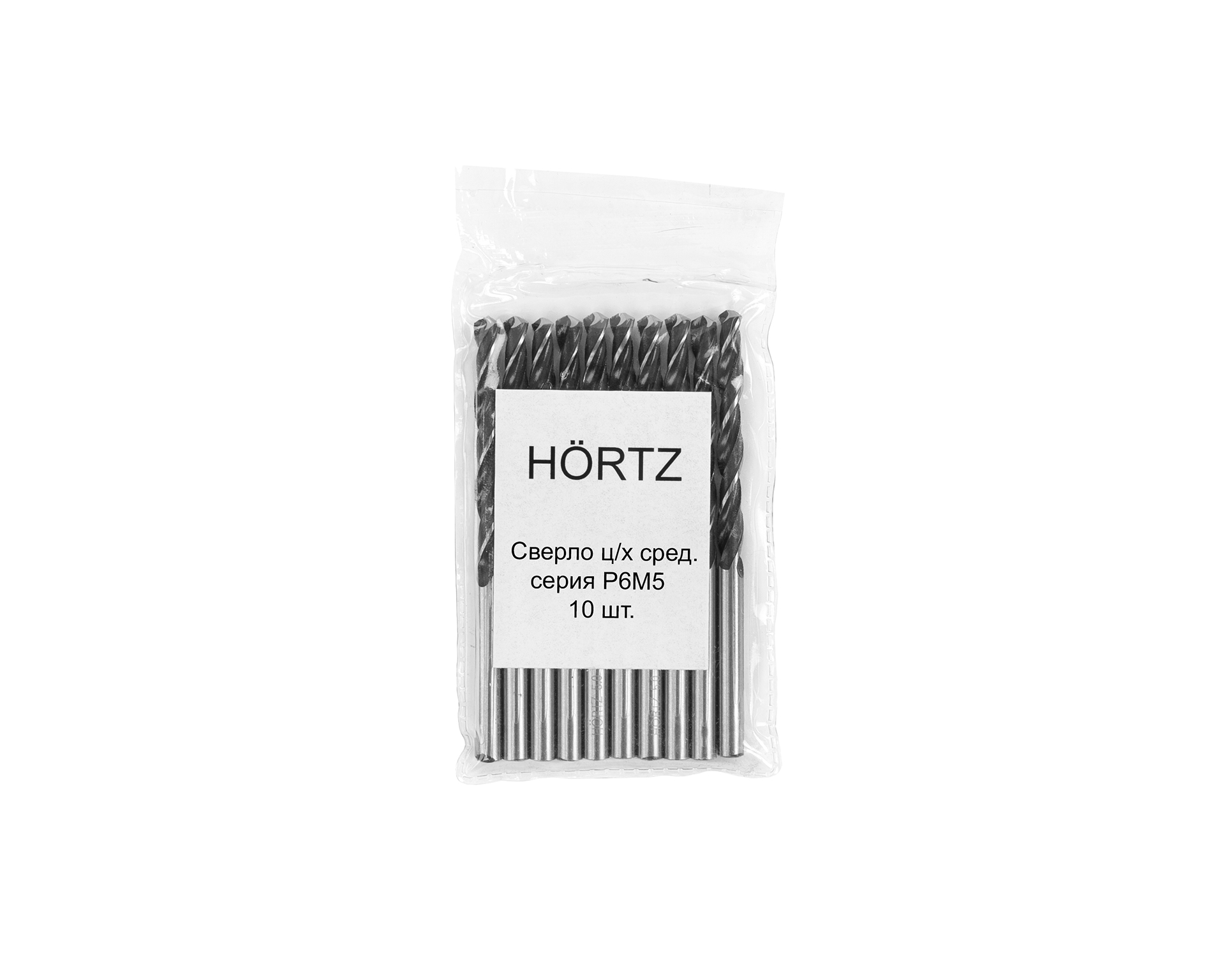 Сверло цилиндрический хвостовик 6,3 средняя серия Р6М5 HORTZ (10 шт)