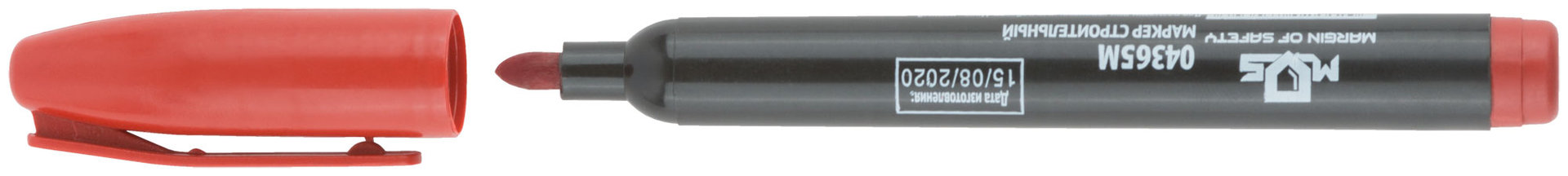 Маркер перманентный строительный, красный (04365М)