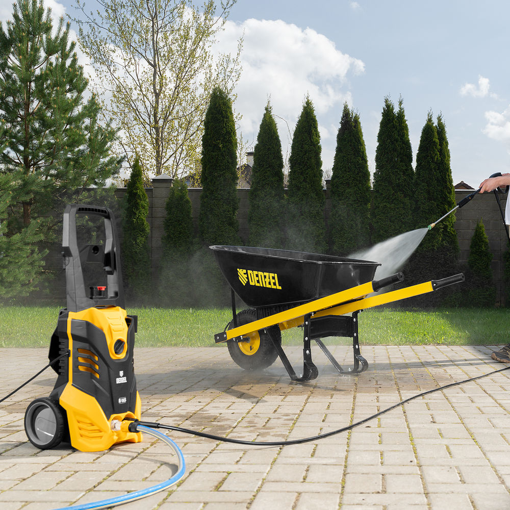 Моечная машина высокого давления R-165, 2200 Вт, 165 бар, 7 л/мин, колесная Denzel (58234)
