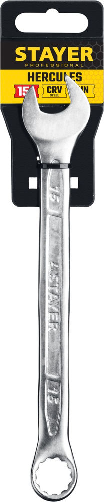 Ключ гаечный комбинированный 15 мм HERCULES Professional STAYER 27081-15