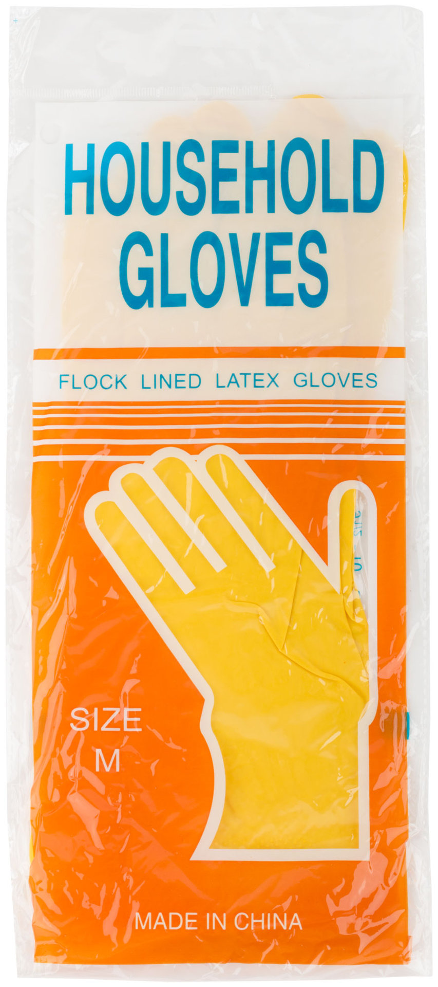 Перчатки хозяйственные латексные, внутреннее напыление, размер M (12400)