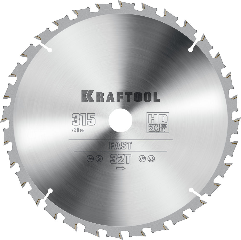 Пильный диск по дереву Fast, 315 х 30 мм, 32Т KRAFTOOL 36950-315-30