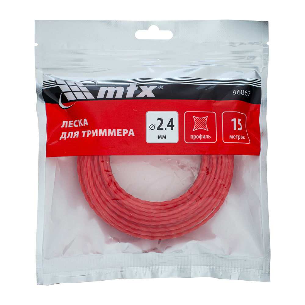 Леска для триммера витой квадрат 2,4 мм х 15 м MTX (96867)