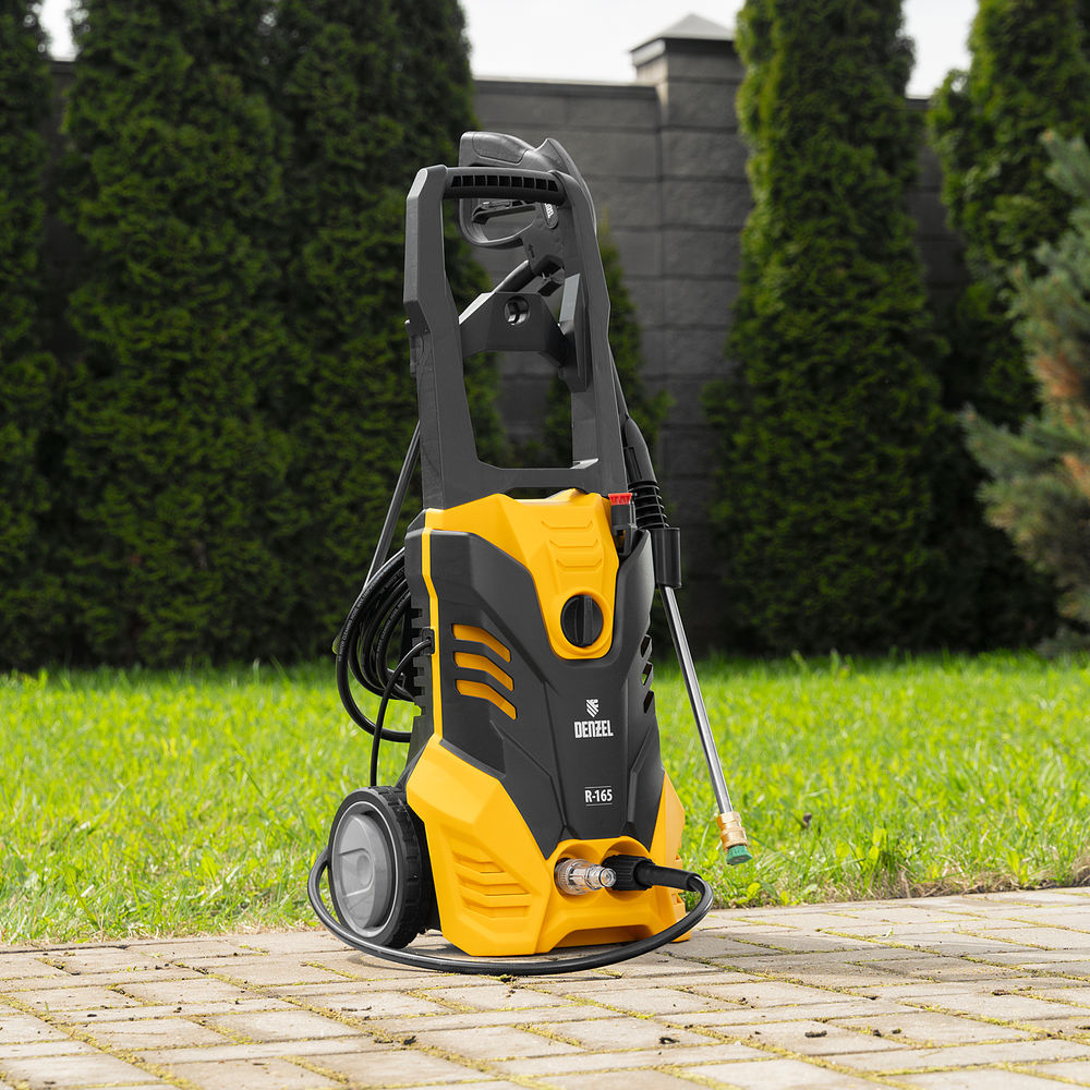 Моечная машина высокого давления R-165, 2200 Вт, 165 бар, 7 л/мин, колесная Denzel (58234)