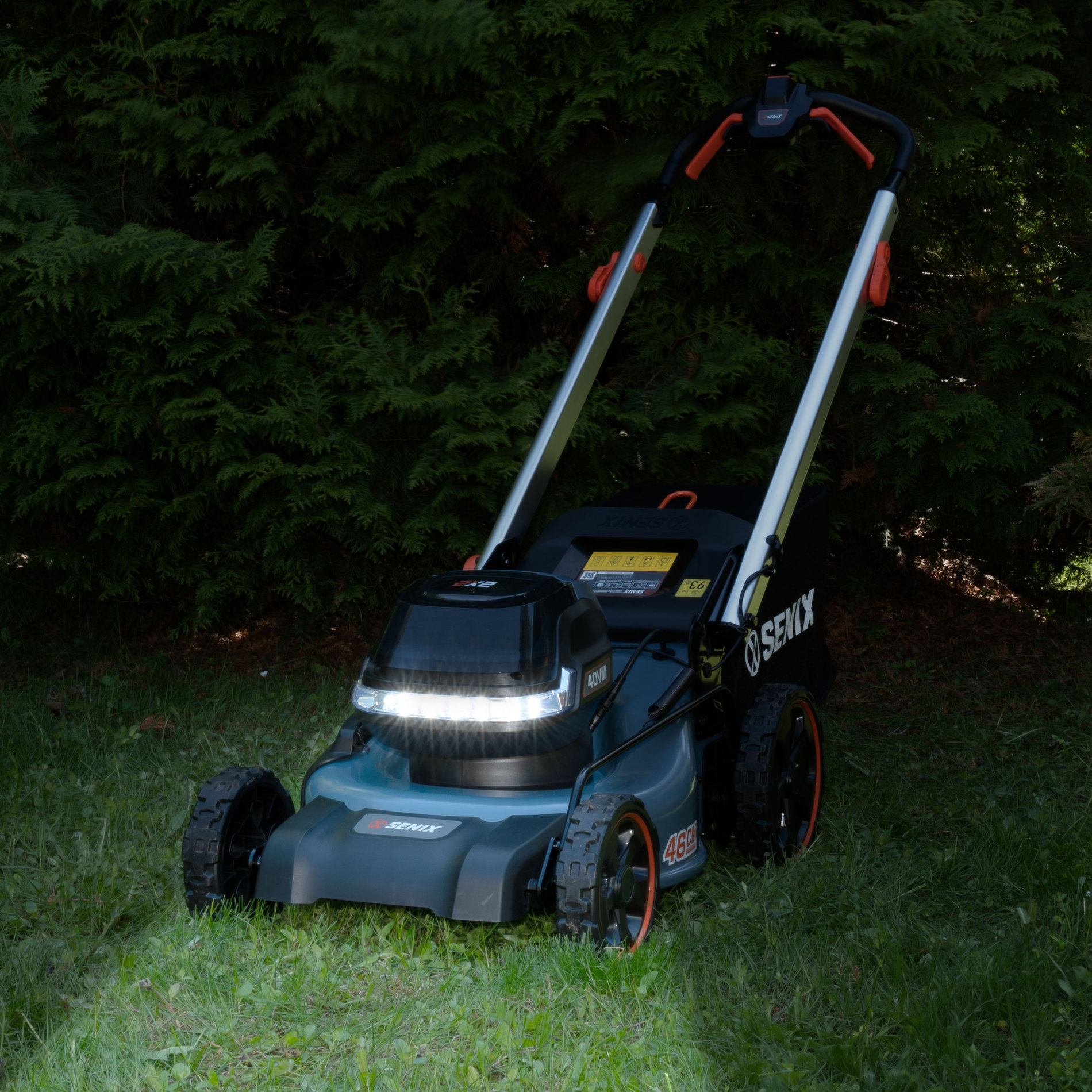 Газонокосилка самоходная аккумуляторная, 46 см, 2 аккумулятора 5.0Ач, двухпортовое ЗУ 2X2 40В