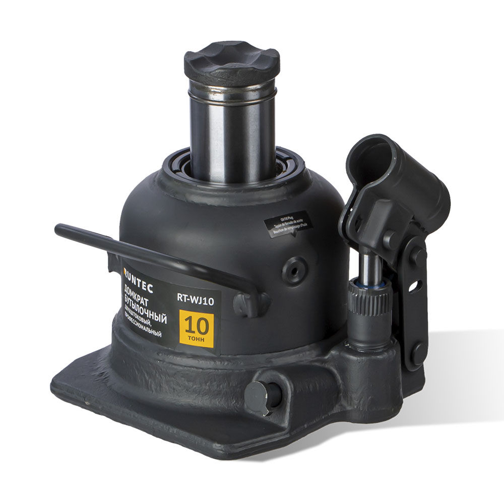 Домкрат бутылочный двухштоковый профессиональный 10 т 125-225 мм RUNTEC RT-WJ10