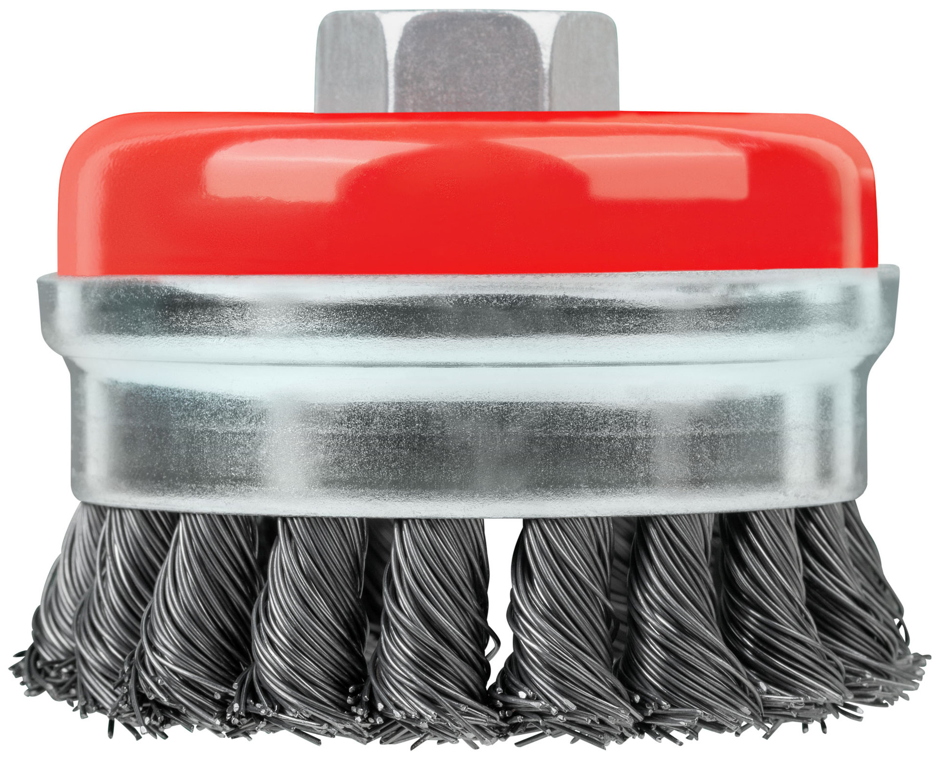 Корщетка-чашка, гайка М14, стальная витая проволока с бандажом, Профи 75 мм (39507)