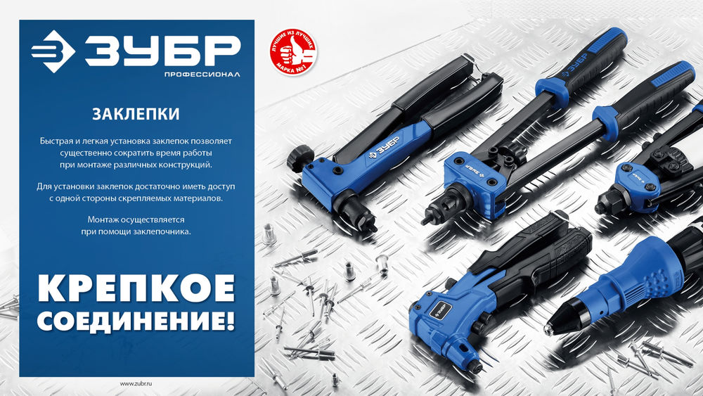 Заклёпки нержавеющие 4.8?12 мм 50 шт ЗУБР Профессионал 313166-48-12
